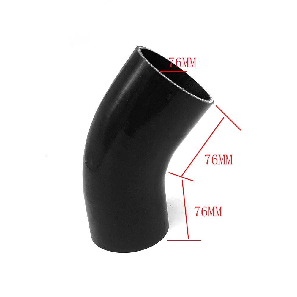 2.5/ 63mm 90 degree Silicone reducer Hose Coupler tubo Piping hose Black: Default Title