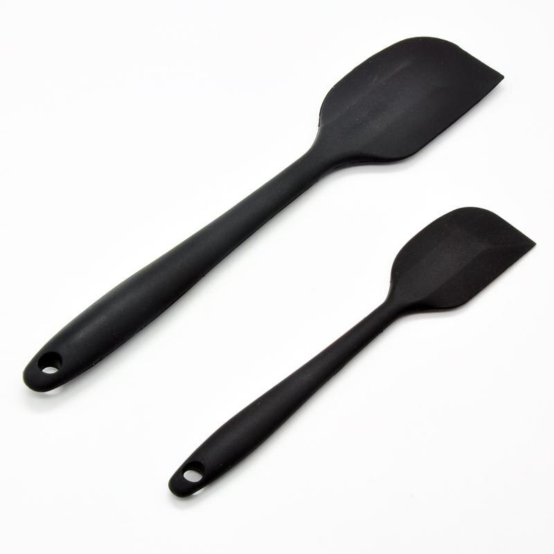 2 stks/set Siliconen Spatels non-stick Gebak Schraper Bakken Cake Decorating Gereedschap: Black