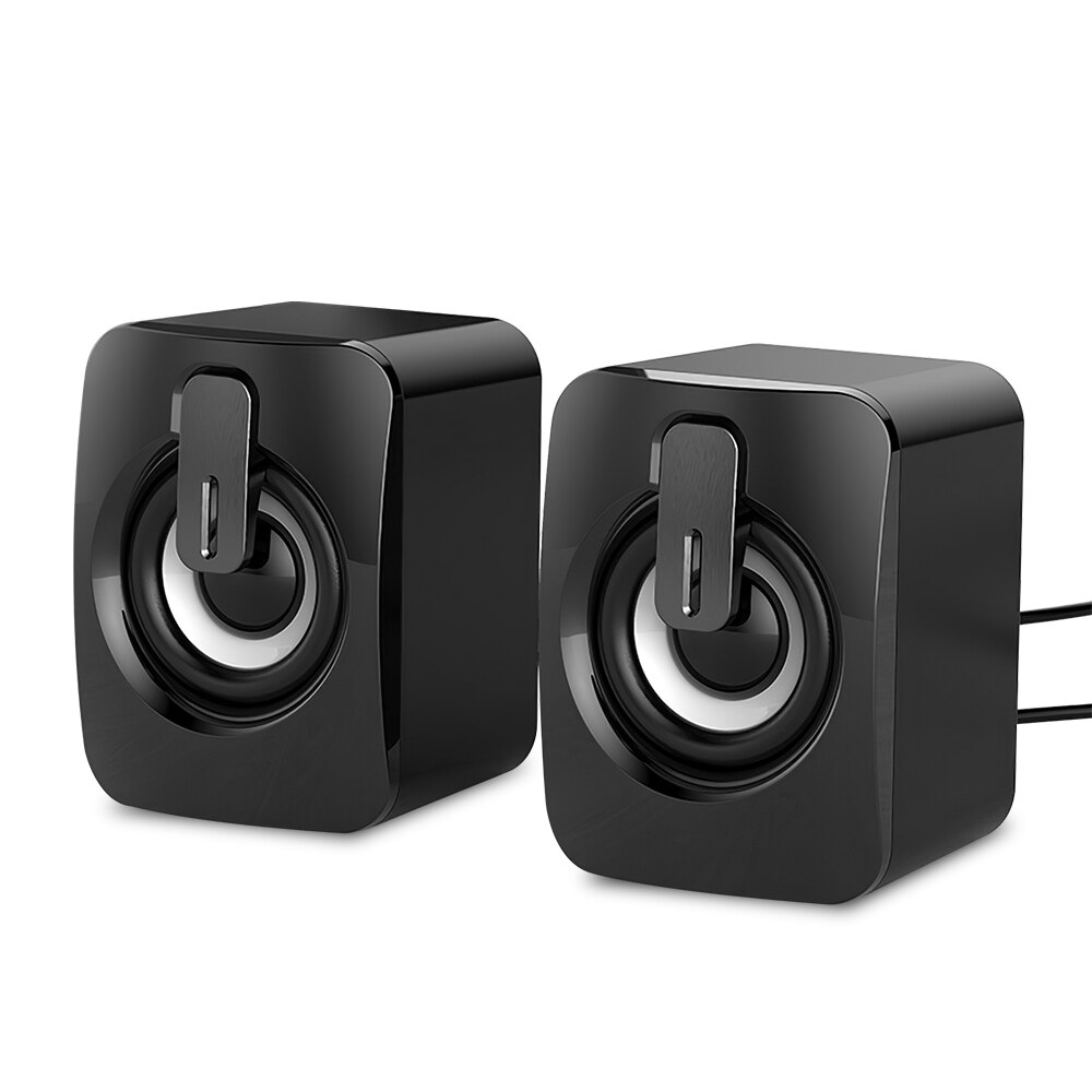 Computer Speaker 4D Surround Sound Mini Subwoofer Music Speaker for Laptop Notebook PC Phone Stereo Bluetooth Loudspeaker: Black