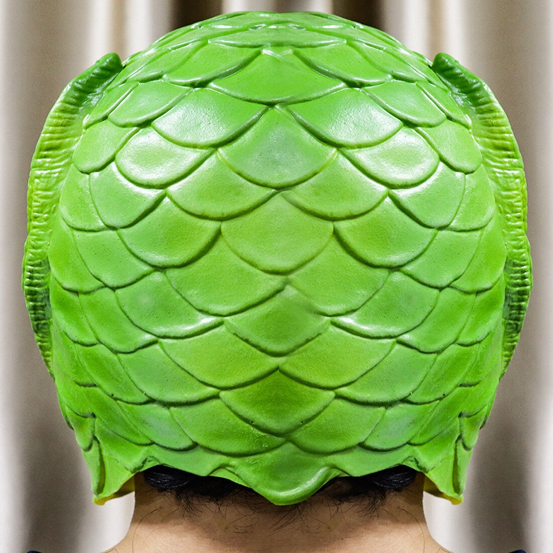 Grøn fisk havfrue hoved monster tiktok grøn frø usmageligt grønt fiskehoved trunking lyd grønt hoved maske alien sand skulptur