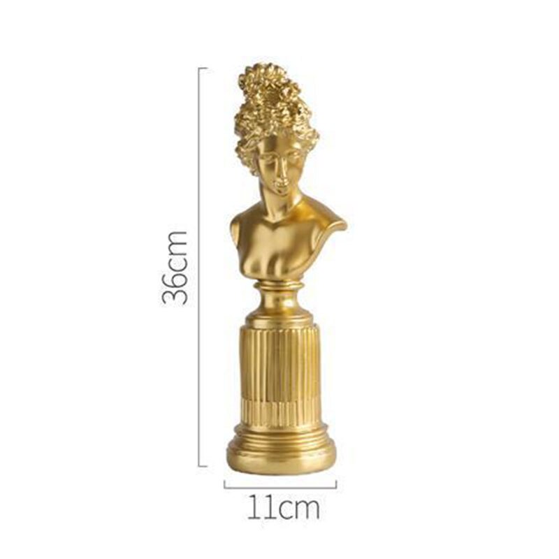 Nordic Woondecoratie Hars Standbeeld Karakter Sculptuur Kamer Decoratie Accessoires Creatieve Ambachten Golden Desktop Meubels