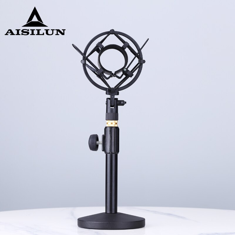Desktop Microphone Stand Adjustable Height Disc Microphone Stand Portable: Default Title