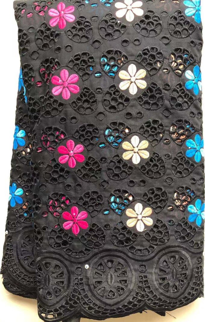 Tela de encaje suizo de 5 yardas, bordado de piedras, tejido de algodón de estilo africano, gasa suiza, Popular, estilo Dubái, VLL4572,: AS PIC2