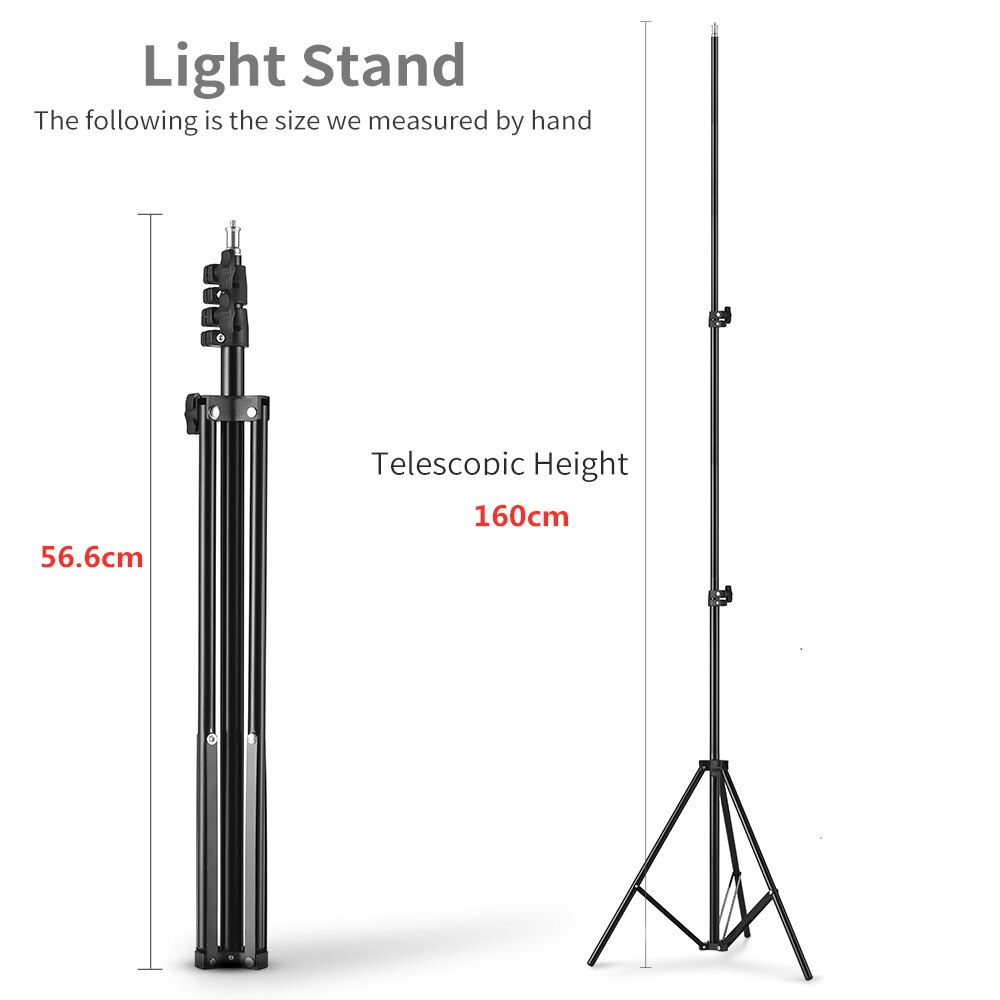 Trípode de fotografía de 160cm, soporte de luz para relfectores de estudio fotográfico, Softboxe Lame fondos, Kits de estudio de iluminación de Video
