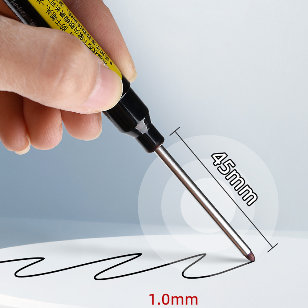 1/3/6 pces 45mm multi-purpose cabeça longa marcadores caneta buraco profundo canetas marcador para carpintaria telha decoração tinta vermelha/preta/azul