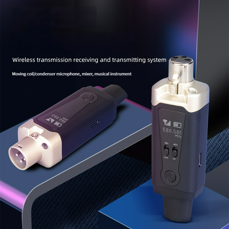 Wireless Microphone System XLR Mic Converter Adapter MA5 UHF Automatic Microphone Wireless Transmitter Receiver For Condenser