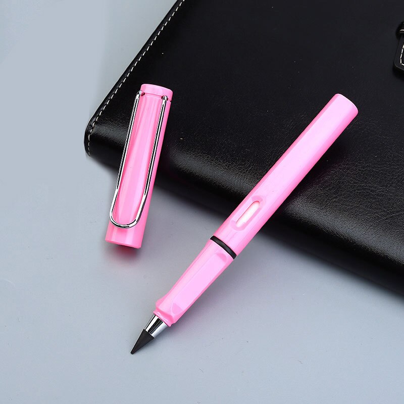 Lápiz eterno de escritura ilimitada, nueva tecnología, lápices mágicos sin tinta para escribir bocetos de arte, herramienta de pintura, novedosos para niños: Pink