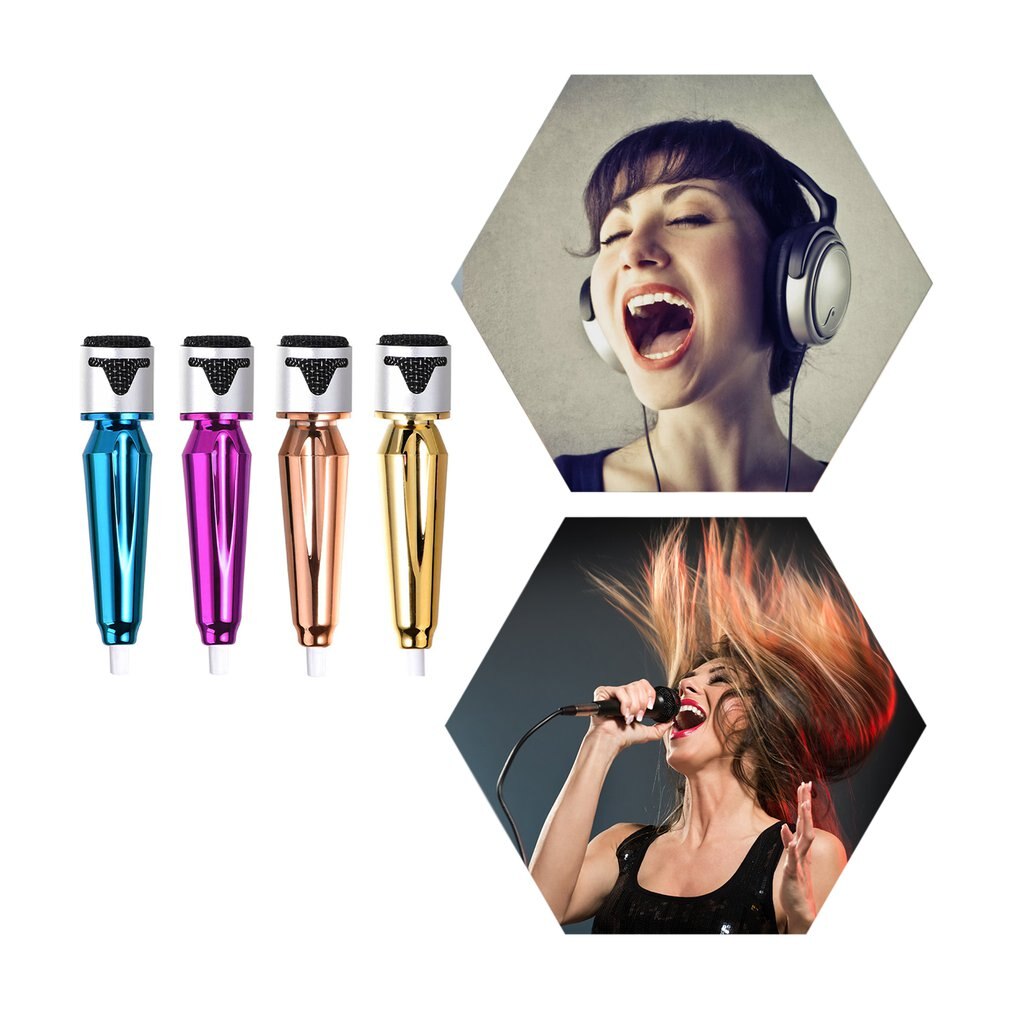 Mic for Iphone Android All Smartphone Notebook Portable Mini Microphone Stereo Karaoke Sound Record 3.5mm Plug with Earphone