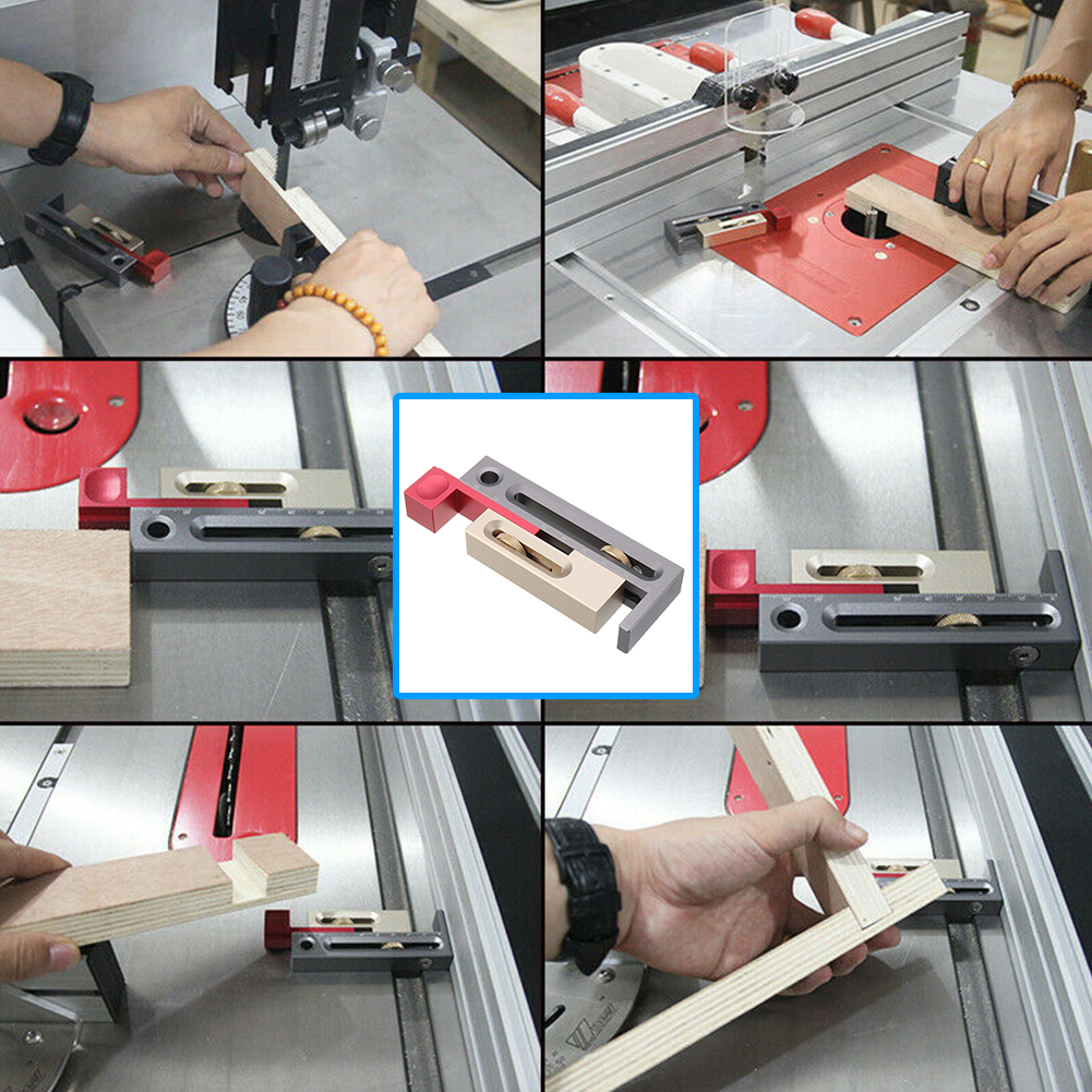 Table Saw Slot Adjuster Mortise and Tenon Tool Woodworking Movable Measuring Block Tenonmaker Length Compensation