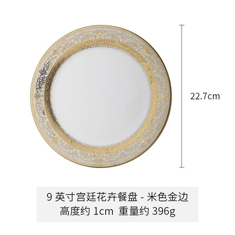 Light Luxury Phnom Penh Ceramic Plate Net Red Dinner Plate Home Pasta Steak Large Plate: green