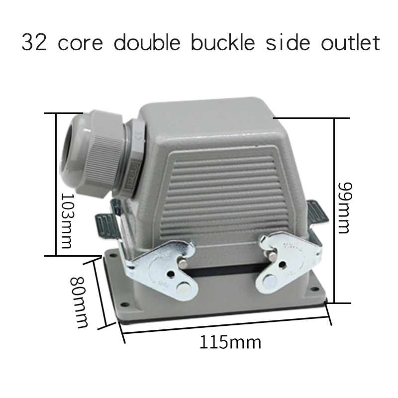 WZAZDQ Heavy Duty connector (granaatscherven-krimpaansluiting) 6-10-16-24-32-48 kernpin industriële waterdichte luchtvaartstekkerdoos: Zilver