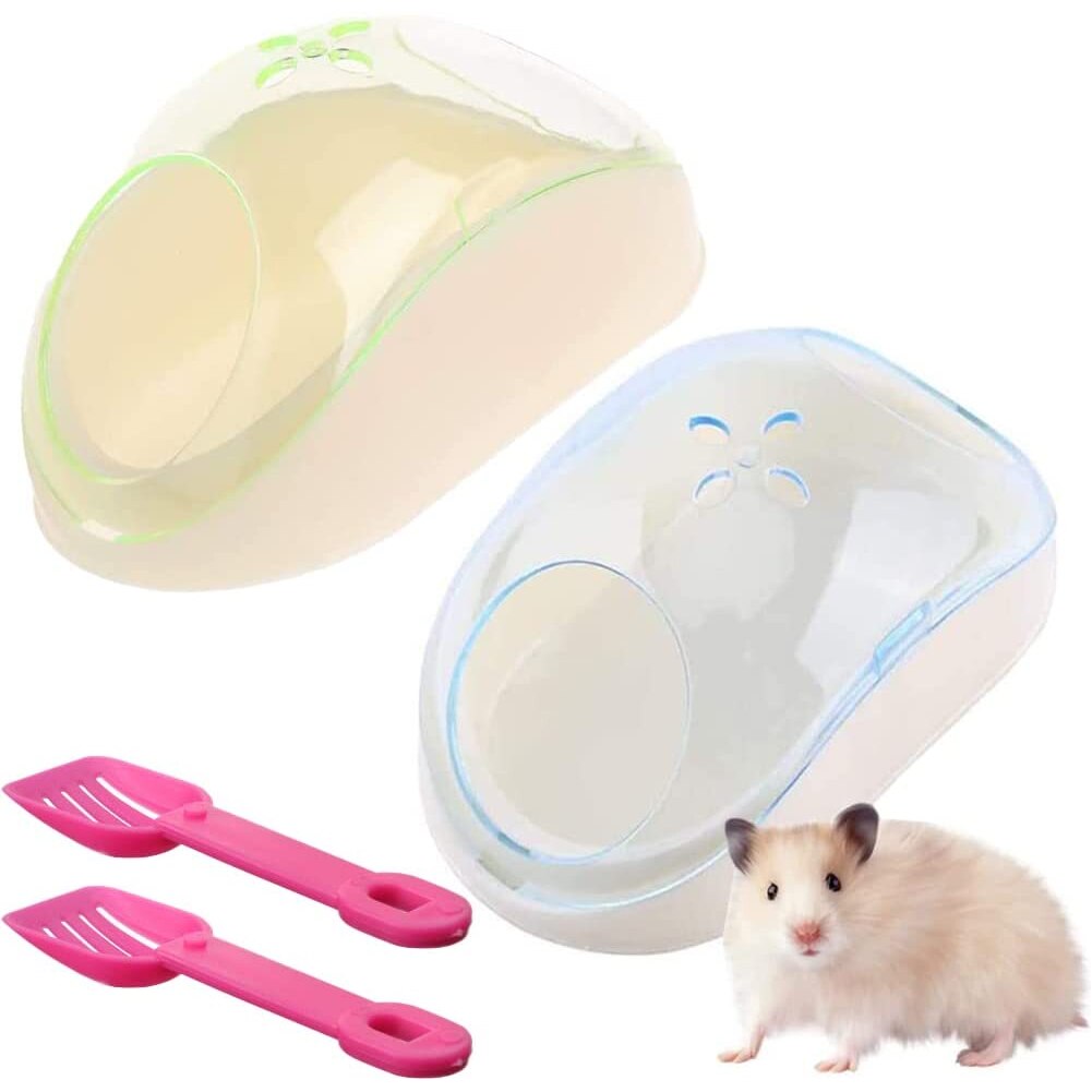 Litière en plastique pour animaux domestiques, Hamster, souris, bain de sable, Sauna, boîte de toilette avec pelle, toilettes pour animaux de compagnie