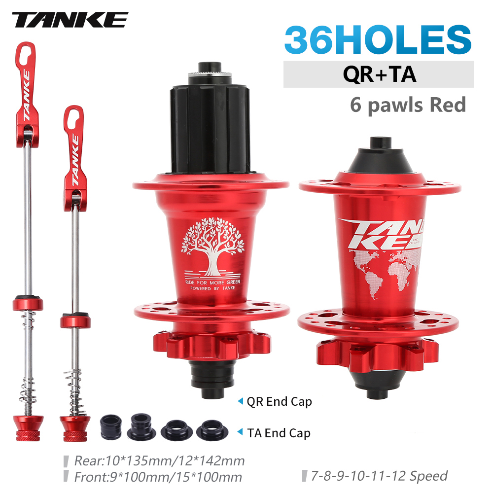 TANKE Ultralight MTB Bicycle Hub 6 Pawls 6 Bearing Freehub 120 Click 36H 7-12 Speed 6 Nail Bike Disc Brake Hubsets Cycling Parts