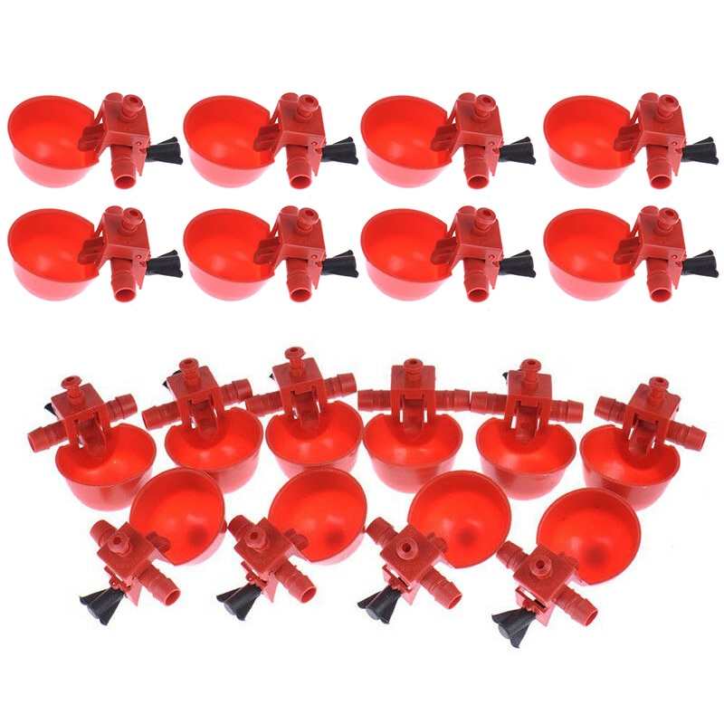5/10/50pcs Farm Animals Water Drinking Cups Red Quail Waterer Animal Feeders Bird Coop Feed Poultry Chicken Fowl Drinker