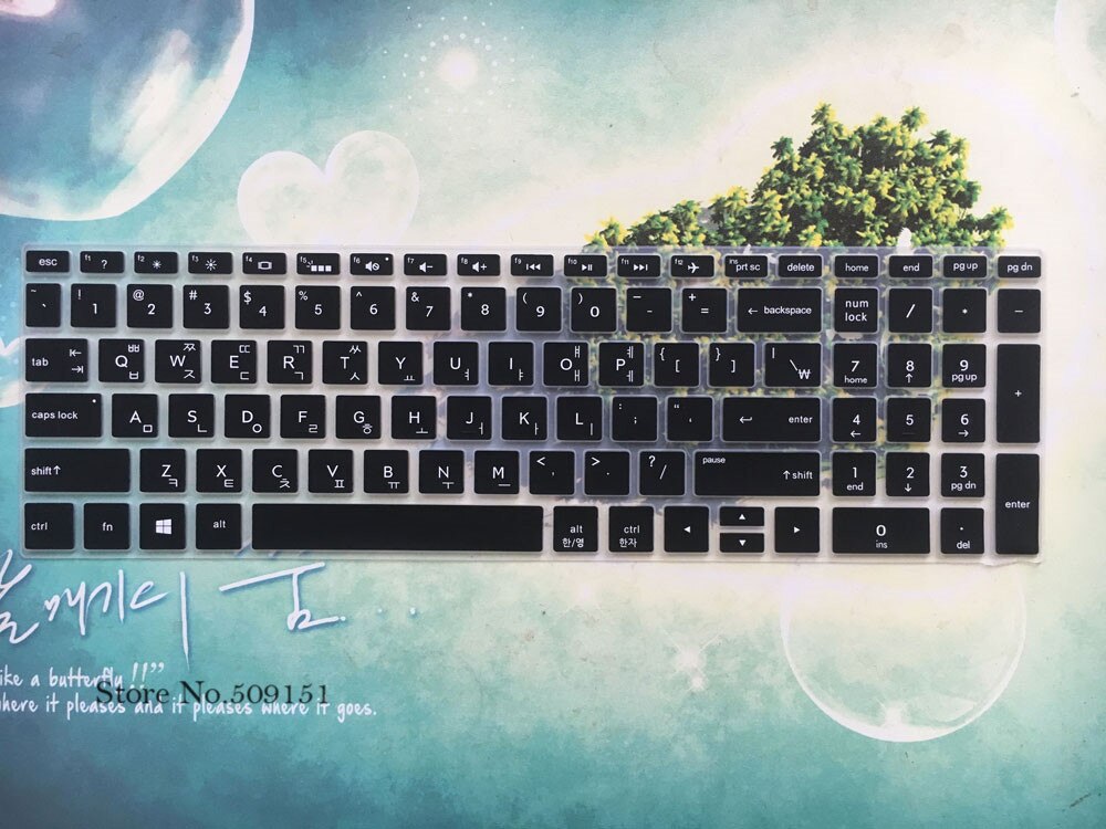Cubierta de teclado coreano, Protector de piel para HP ENVY x360, 2 en 1, 15,6 &quot;, portátil/Pavilion, Serie de 15,6 pulgadas/serie Envy de 17,3&quot;: Black
