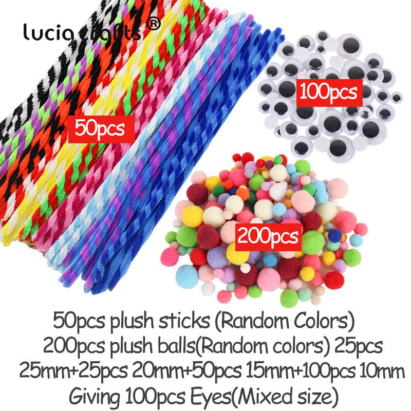 Pomponer / chenille wire / googly øjne diy håndlavede børn legetøj hjem fest indretning gratis  m0205: Stil 5