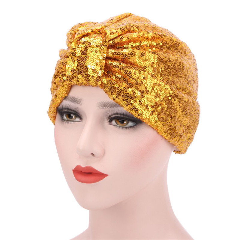 Femmes Turban chapeaux musulman Stretch noir bordeaux marine couleur unie doux Modal indien paillettes casquette pour femmes dentelle
