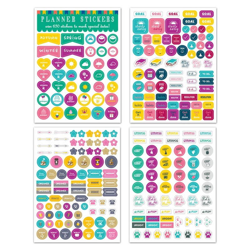 650pcs/730pcs Planner Stickers Original Decal Vinyl Roll Monthly Weekly Calendar Encourage Planning Decorate Note Sticker
