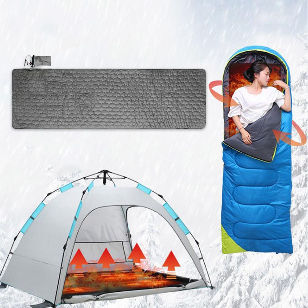 5Zones Electric Blanket 198x61 Thermostat Tent Single Sleeping Bag Heating Pad Outdoor Camping Usb Powered Heating Blankets Mat