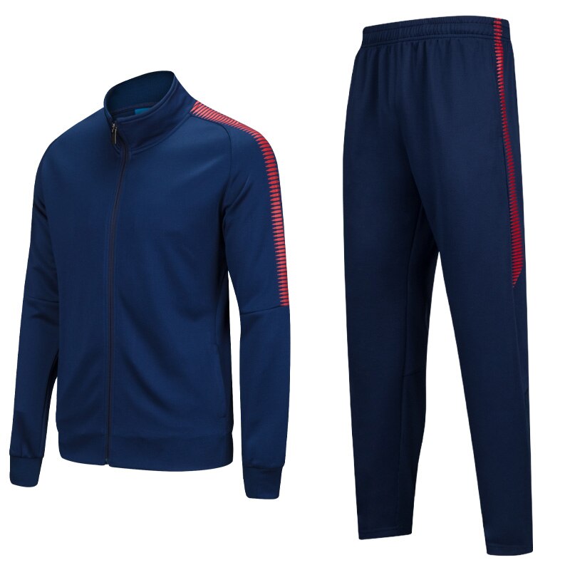 Training Suits Men Stripe Printed Sweatshirt Sports Set Gym Quick Dry Running Jackets Sportswear Bodybuilding Tracksuit: L