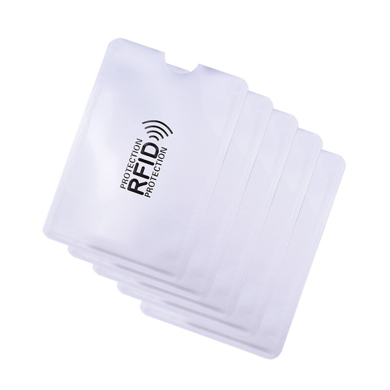 5PCS RFID porta carte di credito anti-scansione tasca in alluminio metallo sottile protezione della carta di credito portafoglio di sicurezza custodia per carte di moda: d