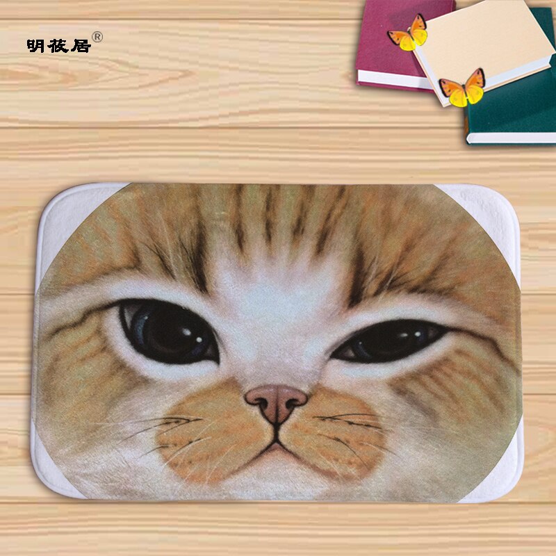 Rabatt hjem dekor stor katt ansikt priset flanell myk dørmatte gulvmatter dårlig kjøkken teppe 40 x 60cm stue tapete antislip