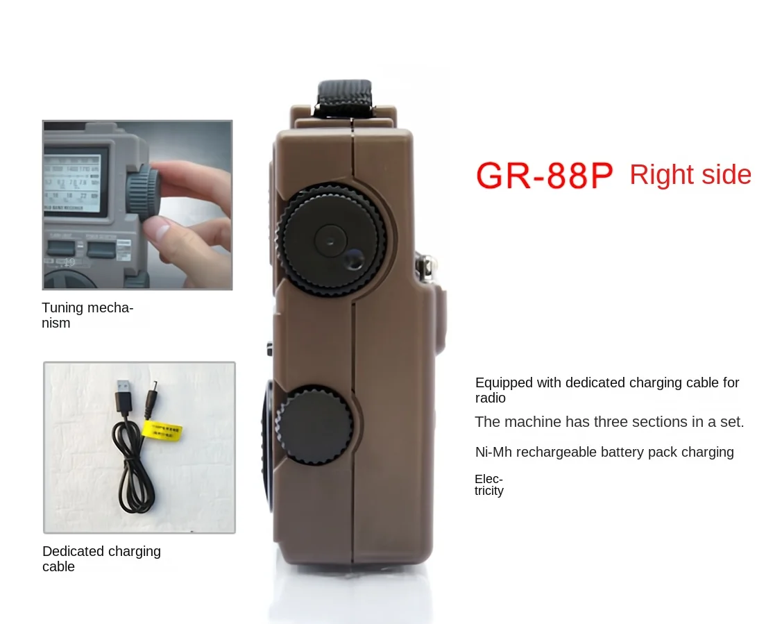 Tecsun gr -88 gr-88p bärbar dsp digital demodulering nödmiljöskydd handgeneratorradio tecsun  gr88p