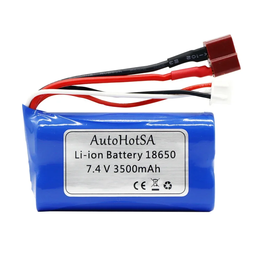Upgraded 18650 7.4V 3500mAh T plug 2S battery and charger for SCY-16102PRO SCY-16101PRO SCY-16103PRO SCY-16201PRO R/C car parts: Silver