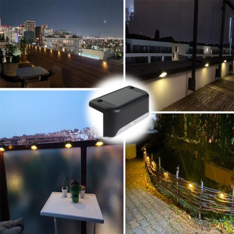 Blanc LED solaire étape lampe chemin escalier extérieur jardin lumières étanche balcon lumière décoration pour Patio escalier clôture lumière: green / 16-20W