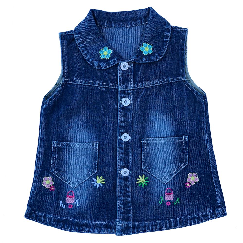 Gilet de printemps-automne pour enfants de 2-5 ans, manteau en Denim, petites filles: 3 / 5T