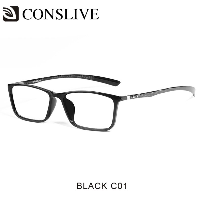 7G Carbon Fiber Brillen Frame Voor Mannen Bijziendheid Verziendheid Leesbril Licht Optische Glazen T1316: C01 Black
