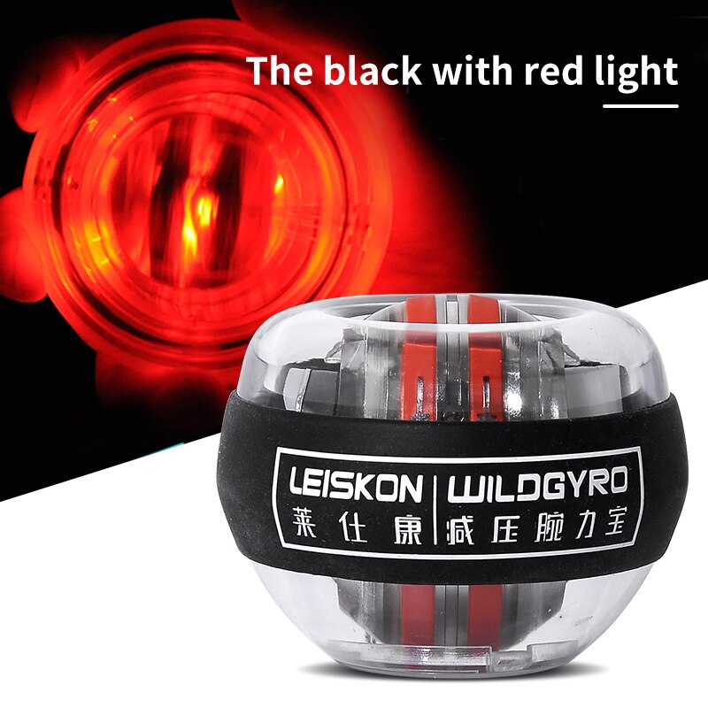 Hand strengthener Wrist Ball Super Gyroscope powerball self-starting Gyro arm force trainer Muscle Relax Gym Fitness Equipment: red light