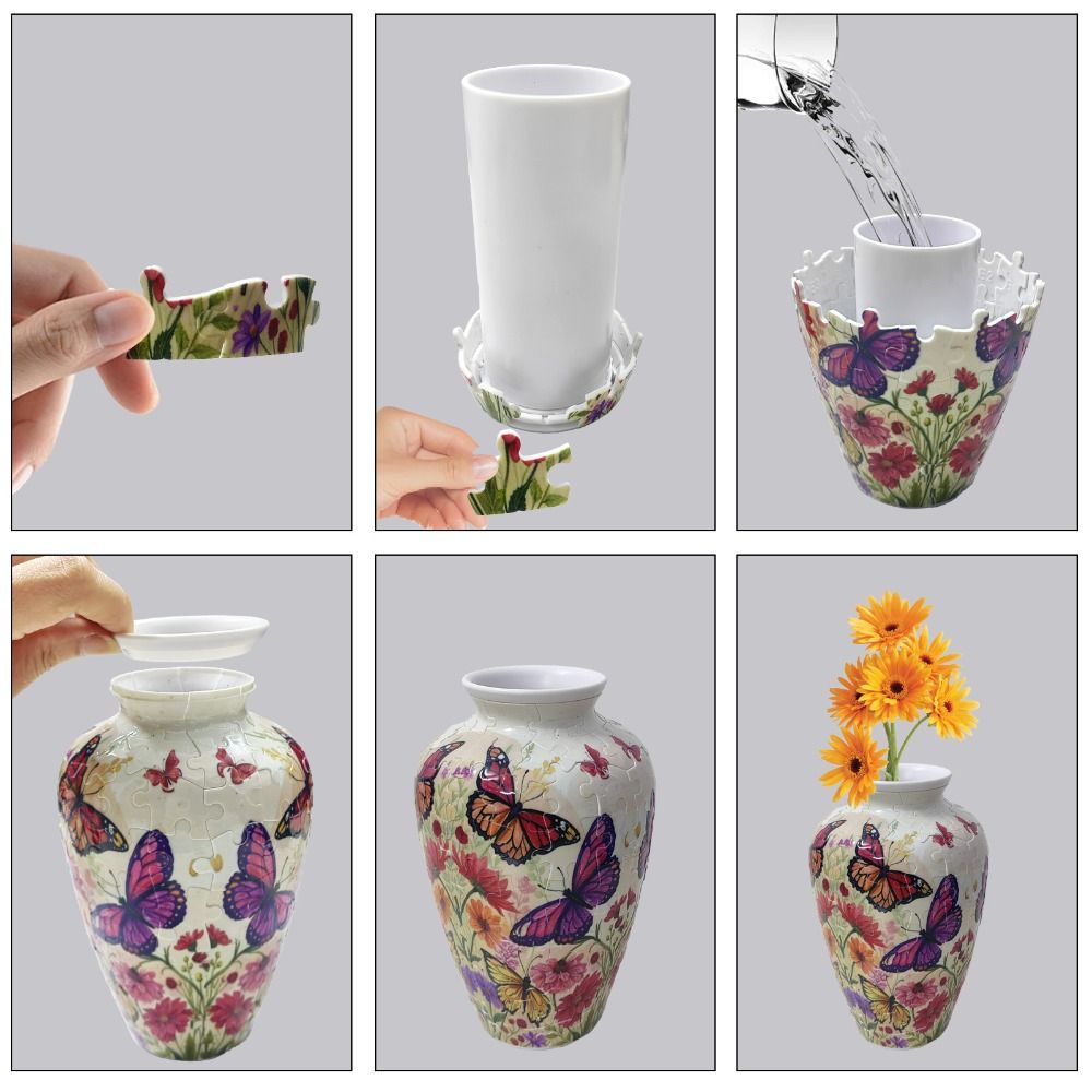 3D Puzzle Vase DIY Waterproof Flower Arrangement Vase Artistic Arrange Flowers Home Decoration Vase Housewarming