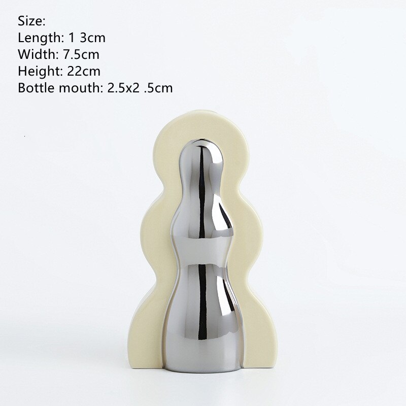 Medieval Memphis Vase Decoration Living Room Flower Arrangement Porch Art Home Soft Decoration Flower Device: B