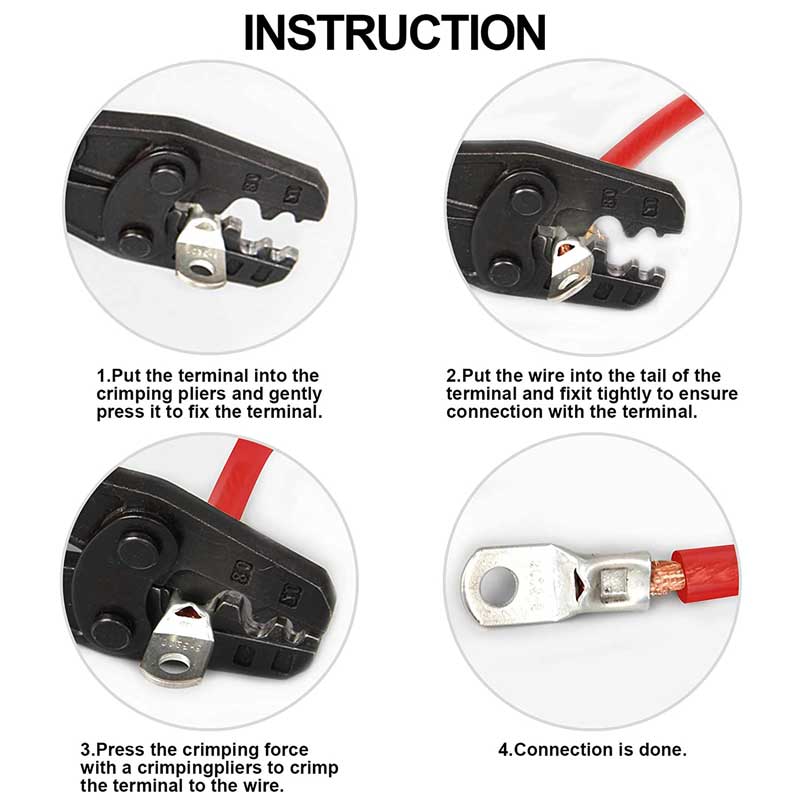 80Pcs Copper Cable Lug Kit Bolt Hole Tinned Cable lugs Battery Terminals copper nose Wire connector SC Ring Terminal Connectors