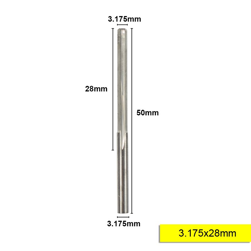 XCAN 10 pièces 3.175 tige 2 cannelure droite fente carbure fraise 12-32mm pour bois MDF plastique fraisage gravure: 10pcs 3.175x28mm