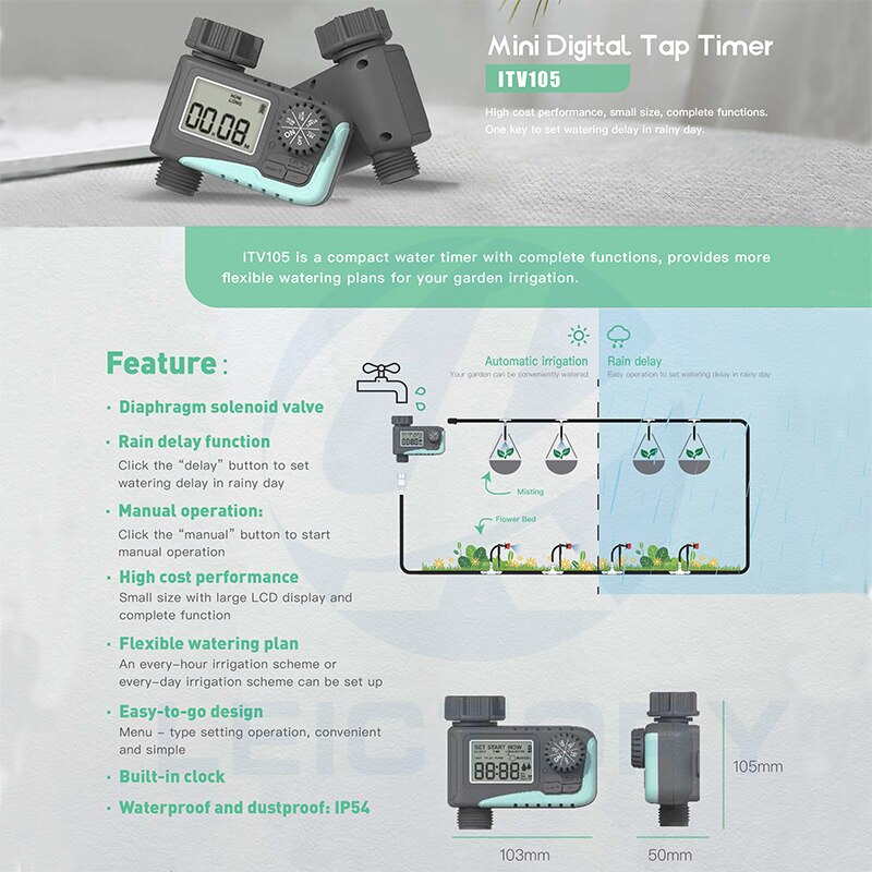 Waterproof Mini Drip Irrigation Timer Garden Water Timer Digital Irrigation System