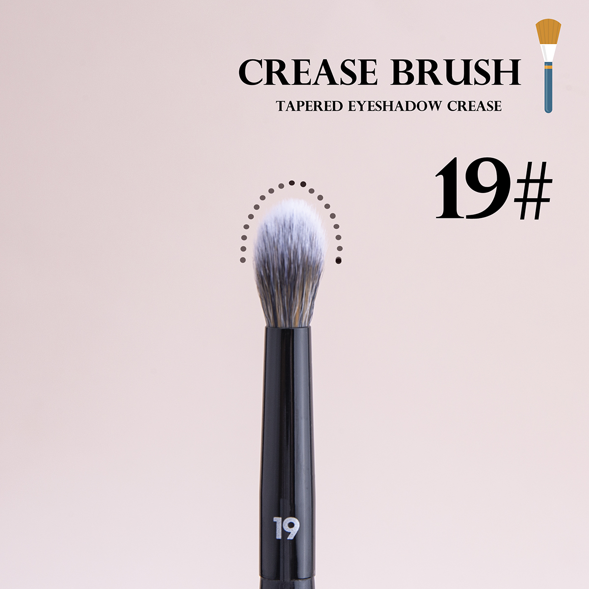 WOKO 19 Brocha para pliegues Sombra de ojos Brocha para mezclar manchas Brocha de maquillaje Cónico Preciso Sombra de ojos en polvo Brocha para pliegues