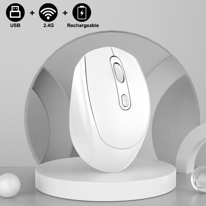 Bezprzewodowa mysz kompatybilna z Bluetooth 2.4G przenośna ergonomiczne myszy do laptopa Tablet Notebook biurowy ładowalna mysz do gier: Czerwony