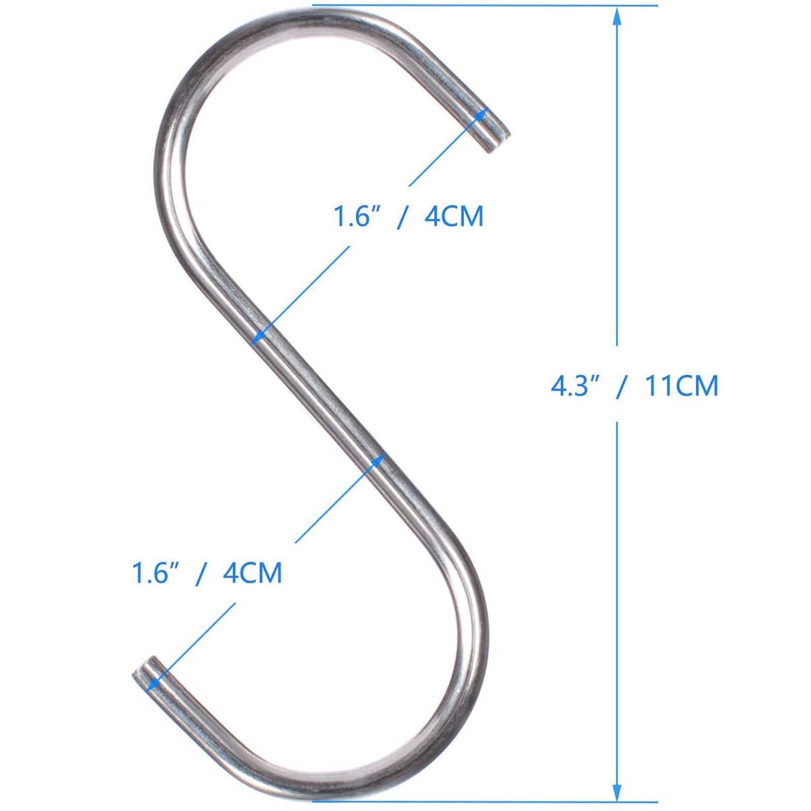 12 Stuks Rvs S-Vorm Haak Keuken Slaapkamer Multifunctionele Reling Hanger Haak Sluiting Holder Haken Opknoping gereedschap # T2P: 11CM