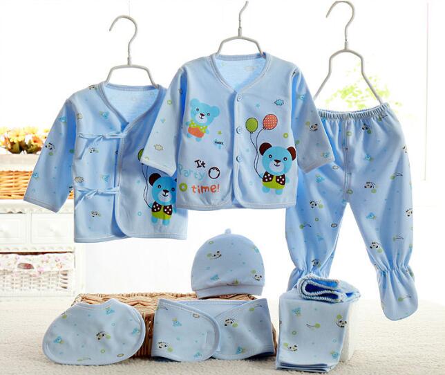 Baby Cotton Set Newborn Clothes baby Suit Set Red 0-3 Months Girls Boys Printing Infant Christmas 7pcs/set CJM015
