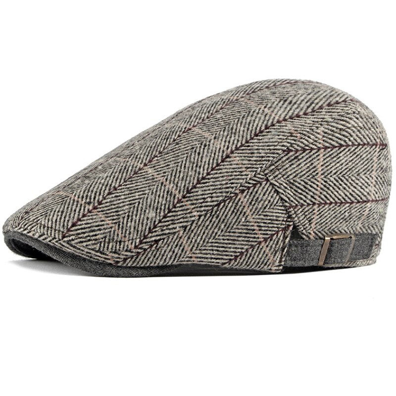Donna uomo cappelli 2019 berretti berretti nero a spina di pesce strillone panettiere ragazzo cappelli tweed berretto piatto cappello da uomo inverno autunno cappelli Boinas