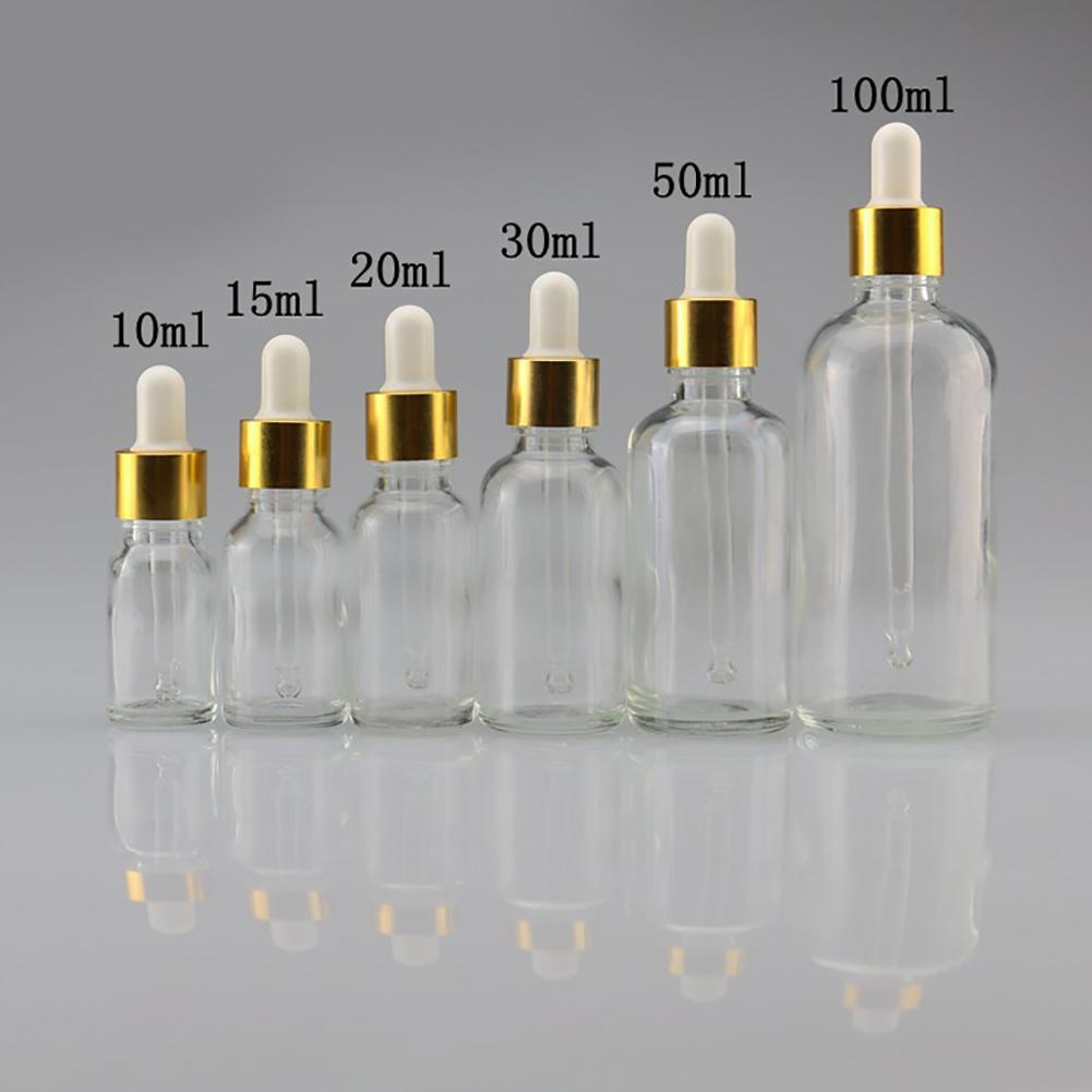 Mini 5ml-100ml Transparent Glass Reagent Liquid Pipette Empty Cosmetic Bottle For Travel Refillable Bottles