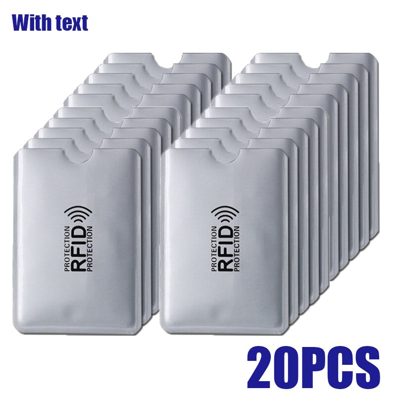 Portafoglio anti Rfid per ufficio blocco lettore blocco porta carte di credito ID porta carte di credito protezione porta carte di credito in metallo NFC alluminio: 20pezzi con logo