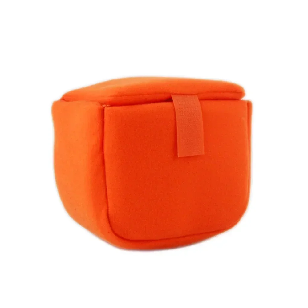 Etui na aparat DSLR Wyściełana aksamitna torba na obiektyw Akcesoria ochronne na obiektyw aparatu Miękka torba Odporna na wstrząsy Pogrubienie Wodoodporna: Pomarańczowy