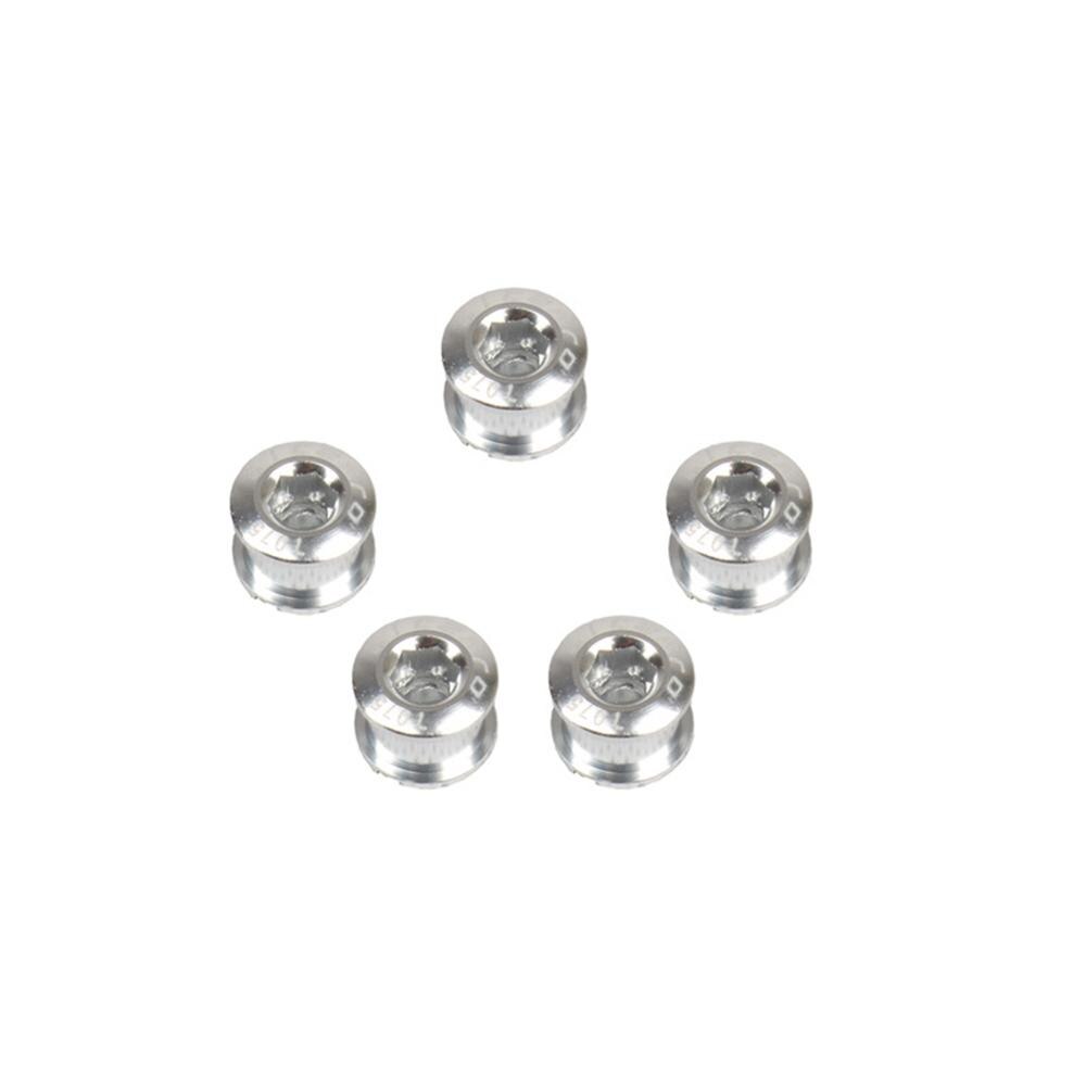 5 Stks/set Fiets Crank Chain Wheel Bolt 8 Kleuren 7075 Aluminium Mtb Kettingblad Bouten Enkele Kettingwiel Bouten: sliver
