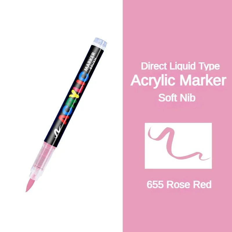 16 Colors Direct-liquid Acrylic Pens Paint Brush Marker Pen for Rock Painting Stone Ceramic Glass DIY Stationery Art Supplies