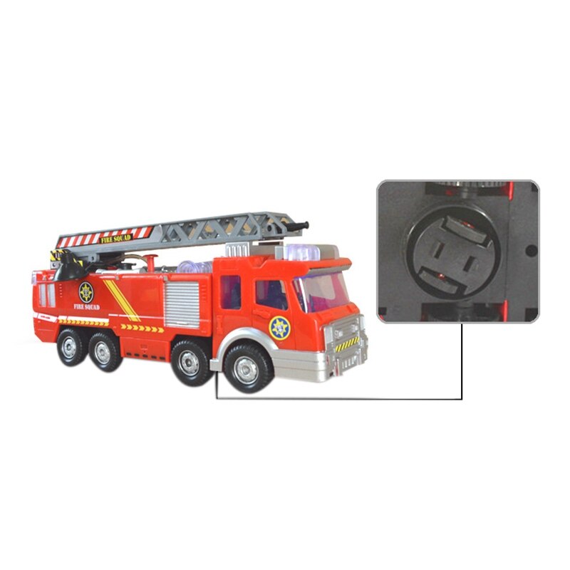 2Pcs Fire Truck Toy Electric Universal Water Jet Fire Truck Toy Fire Truck Car Music Light