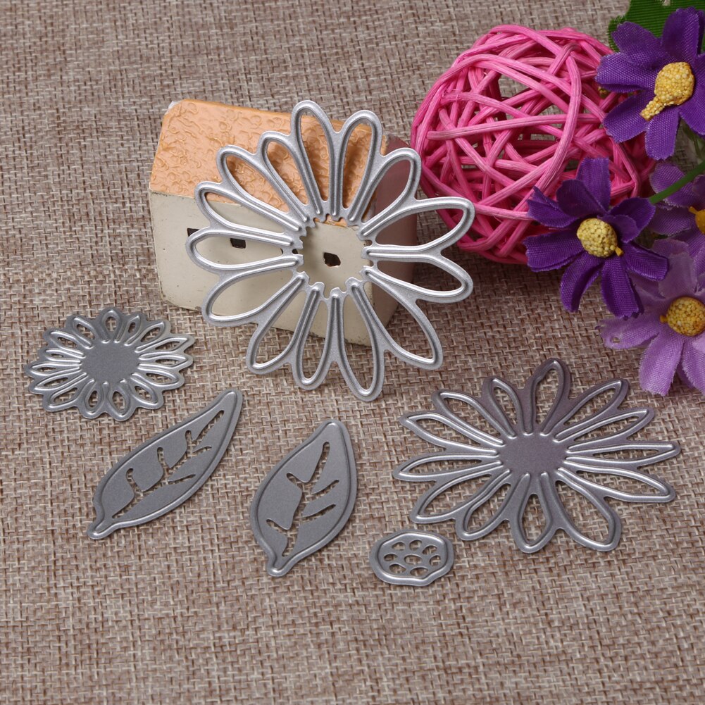 6pcs/Set Craft Dies Flower Decor Metal Die Scrapbooking Cutting Stamps Embossing Paper Cards Border Template Photo Album Decor