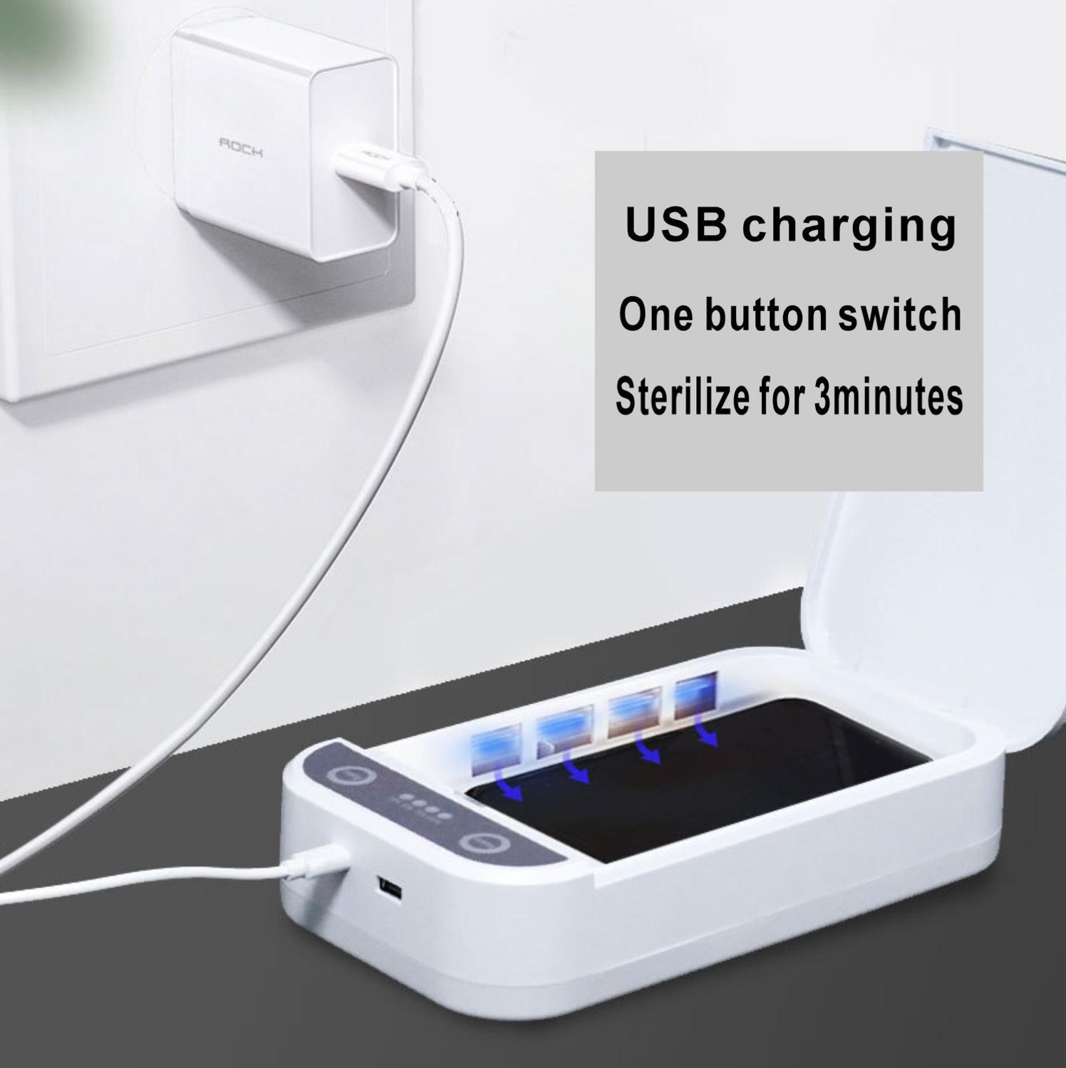 Portable Ultrasonic cleaner UV Sterilizer Box UVC Light Lamp With Wireless Charging for Watch Phone Aromatherapy Esterilizador